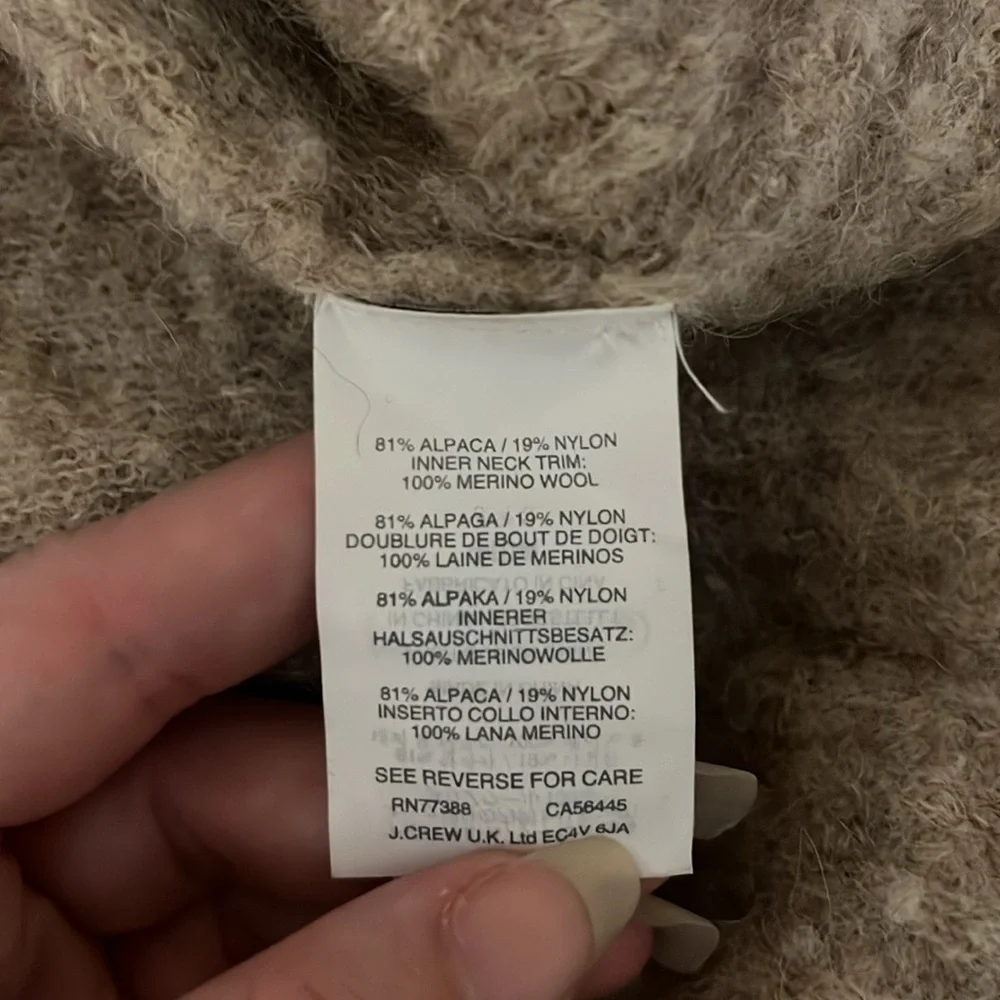 J. Crew Tan Oversized Alpaca Blend Sweater Size‎ XS